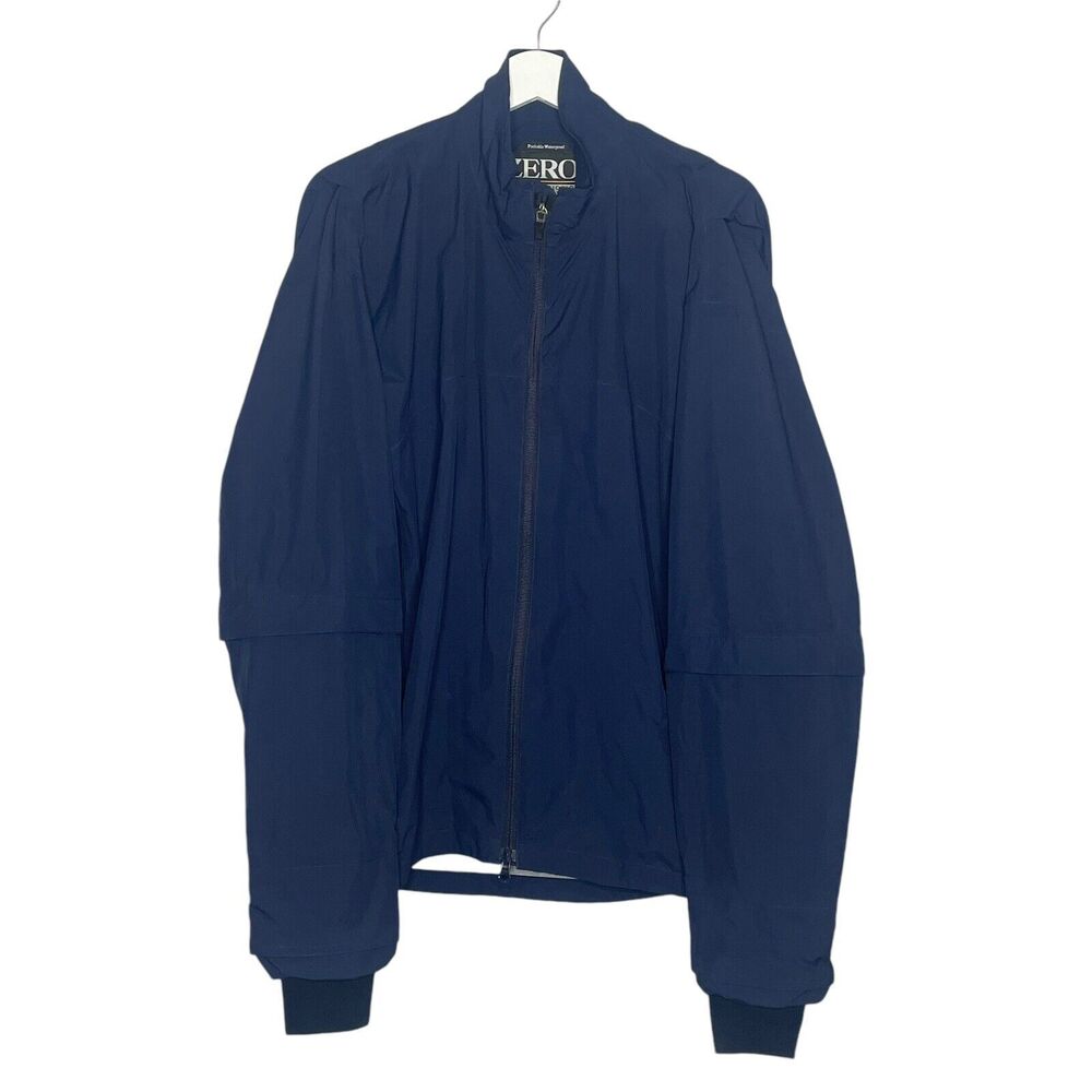 Zero Restriction Jacket Golf Full Zip Blue Waterproof Packable Convertible Sz M